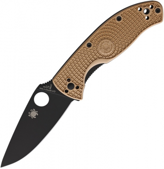 Spyderco C122PTNBK Tenacious LWT Tan FRN Black folding knife