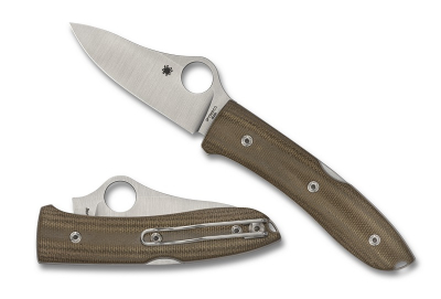Spyderco C255CMP SpyOpera Brown Canvas Micarta